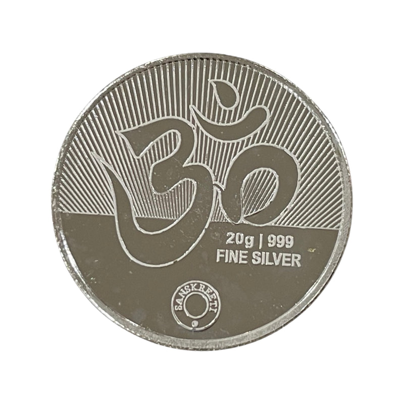 999 Pure Silver Ganesh Lakshmi / Laxmi 20 Gram Meena Coin