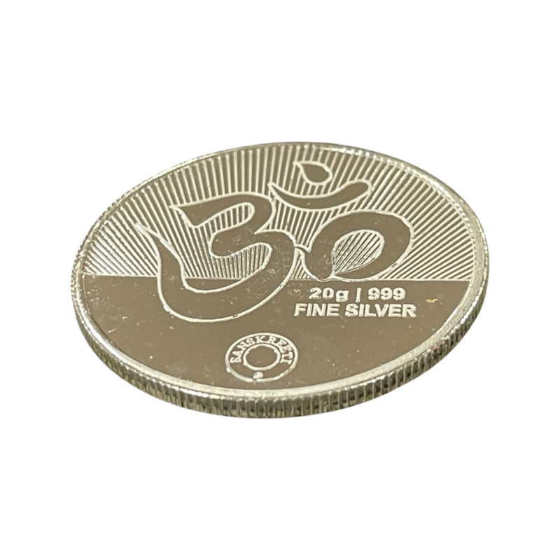 999 Pure Silver Ganesh Lakshmi / Laxmi 20 Gram Meena Coin