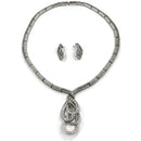 925 Sterling Silver Cubic Zirconia Necklace & Earring - Design