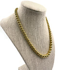 925 Sterling Silver 4MM Beaded Ball Gold Plated Necklace - Design