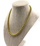 925 Sterling Silver 4MM Beaded Ball Gold Plated Necklace - Design