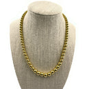 925 Sterling Silver 4MM Beaded Ball Gold Plated Necklace - Design