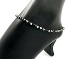 925 Sterling Silver Black Beads Anklet -