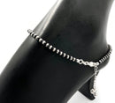 925 Sterling Silver Black Beads Anklet -