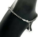 925 Sterling Silver Black Beads Anklet -