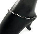925 Sterling Silver Black Beads Anklet -