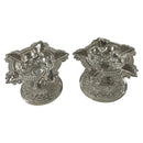 925 Sterling Silver Hallmarked Designer STAR Diya Pair -