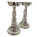 925 Sterling Silver Hallmarked Star Samai (Diya) Set / Kuthu Vilakku Pair