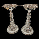 925 Sterling Silver Hallmarked Star Samai (Diya) Set / Kuthu Vilakku Pair