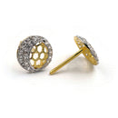 750 Eighteen Karat (18 KT) White Cubic Zirconia Ear Studs- Style