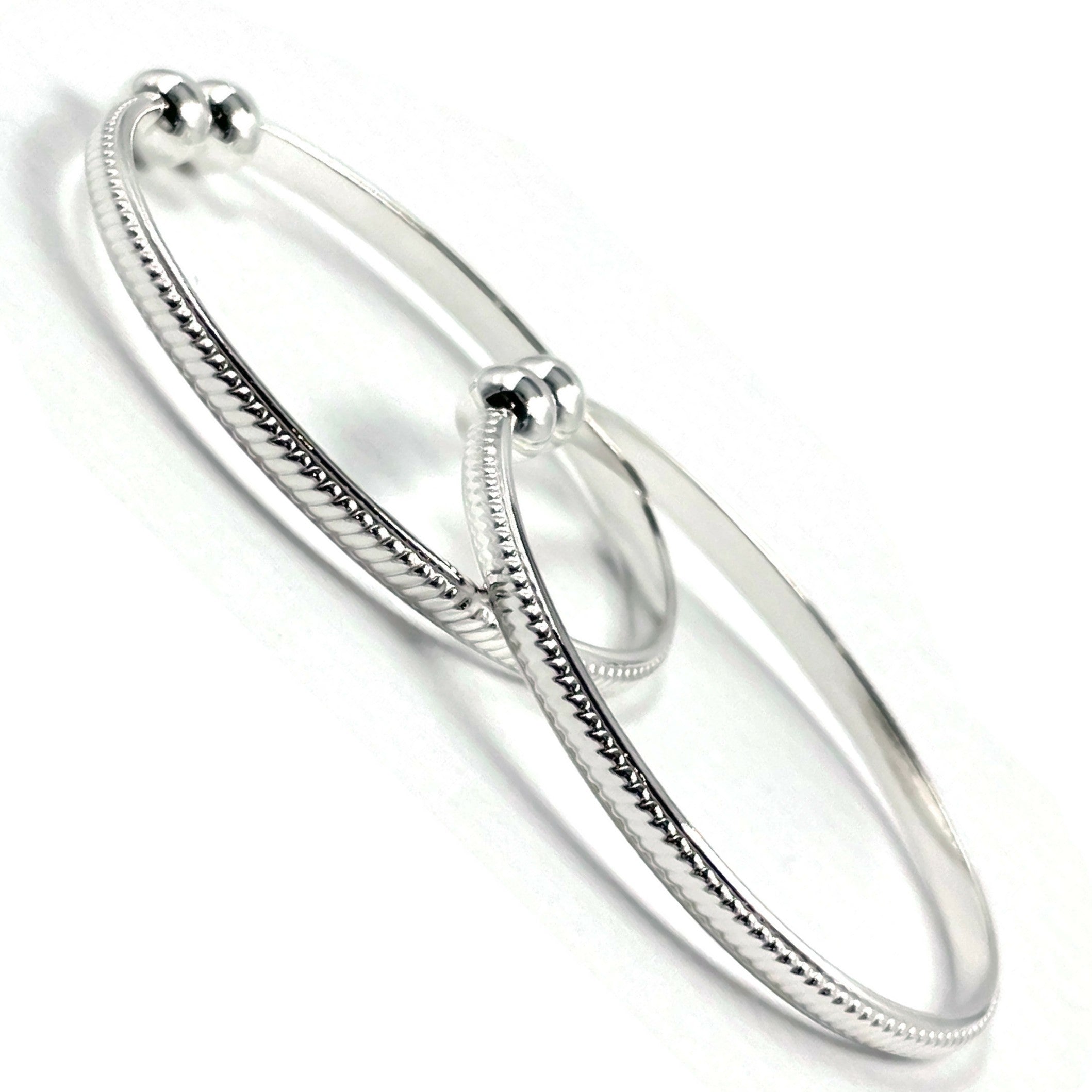 925 Sterling Silver Solid New Born / Kids Kada - Style#06