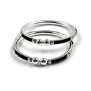 925 Sterling Silver New Born / Toddler Kids Black Beads Kada - Style