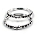 925 Sterling Silver New Born / Toddler Kids Black Beads Kada - Style