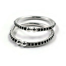 925 Sterling Silver New Born / Toddler Kids Black Beads Kada - Style