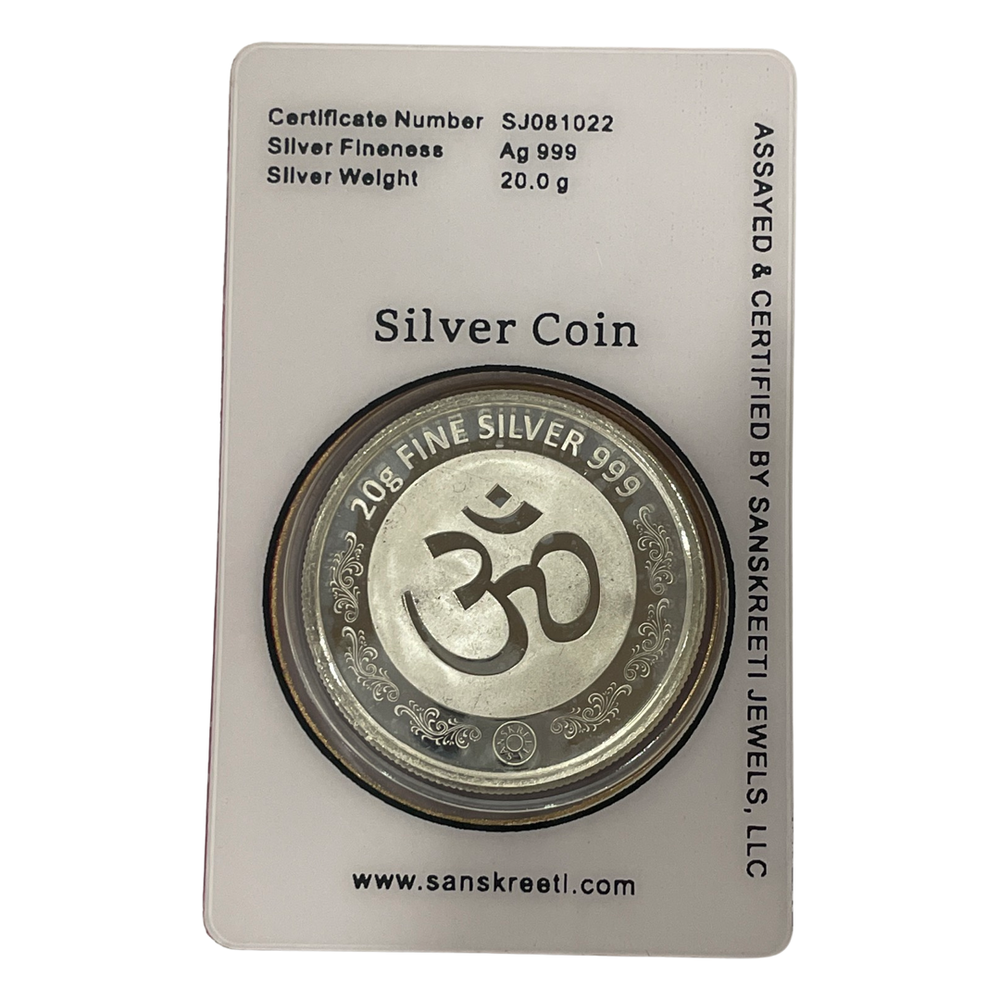 999 Pure Silver Ganesha Lakshmi / Laxmi 20 Gram Sealed Coin - Figurine
