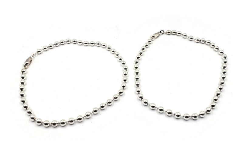 925 Sterling Silver Ball Bead Anklet -