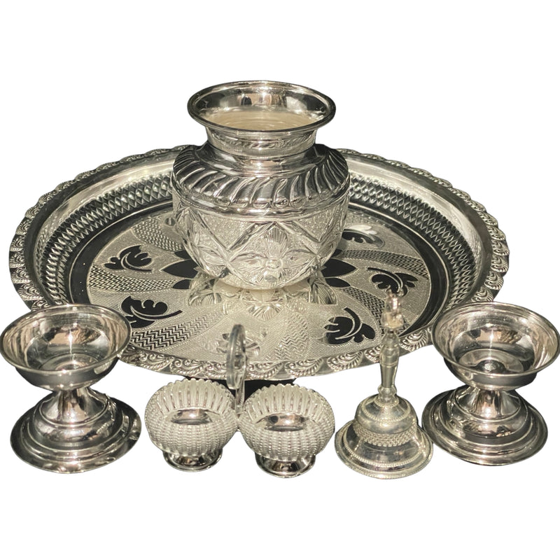 925 Sterling Silver 9.0 inch Puja Exclusive Hallmarked Set - 9.0" Set