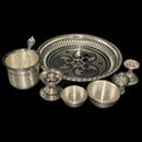 925 Sterling Silver 8.0 inch Hallmarked Puja Set - 8.0" Set
