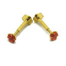 750 Eighteen Karat (18 KT) 2mm Colored Cubic Zirconia 18 Gauge Nose Stud / Ear Studs - Style