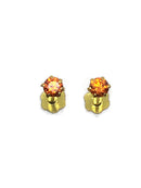 750 Eighteen Karat (18 KT) 2mm Colored Cubic Zirconia 18 Gauge Nose Stud / Ear Studs - Style