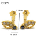 750 Eighteen Karat (18 KT) Colored Cubic Zirconia 18 Gauge Nose Stud / Ear Studs - Style