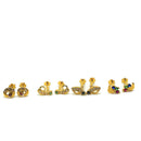 750 Eighteen Karat (18 KT) Colored Cubic Zirconia 18 Gauge Nose Stud / Ear Studs - Style