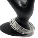 925 Sterling Silver Bangle Bracelet - Set of Thirteen Style