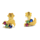 750 Eighteen Karat (18 KT) Colored Cubic Zirconia 18 Gauge Nose Stud / Ear Studs - Style