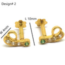 750 Eighteen Karat (18 KT) Colored Cubic Zirconia 18 Gauge Nose Stud / Ear Studs - Style