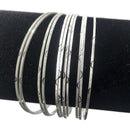 925 Sterling Silver Bangle Bracelet - Set of Ten - Style
