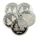 999 Pure Silver Ganesha Lakshmi MMTC Certified 10 Gram Coins (Pack of 5 Coins)