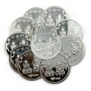 999 Pure Silver Ganesha Lakshmi MMTC Certified 10 Gram Coins (Pack of 10 Coins)