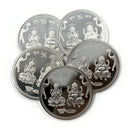 999 Pure Silver Ganesha Lakshmi MMTC 20 Gram Coins (Pack of 5 Coins)
