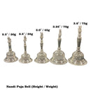 925 Sterling Silver Hallmarked Nandi Handle Puja Bell - Style