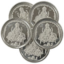 999 Pure Silver Lakshmi / Kuber & Shree Yantram 2 Gram Coins (Pack of 5 Coins)-Figurine