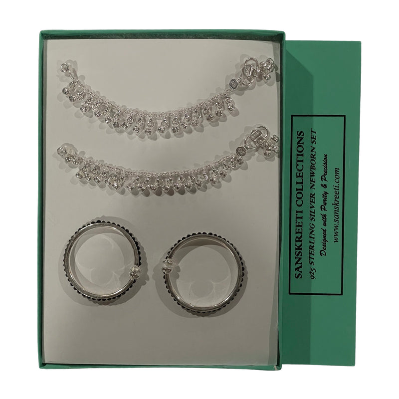 700 Silver New Born Girls Gift Set - Box