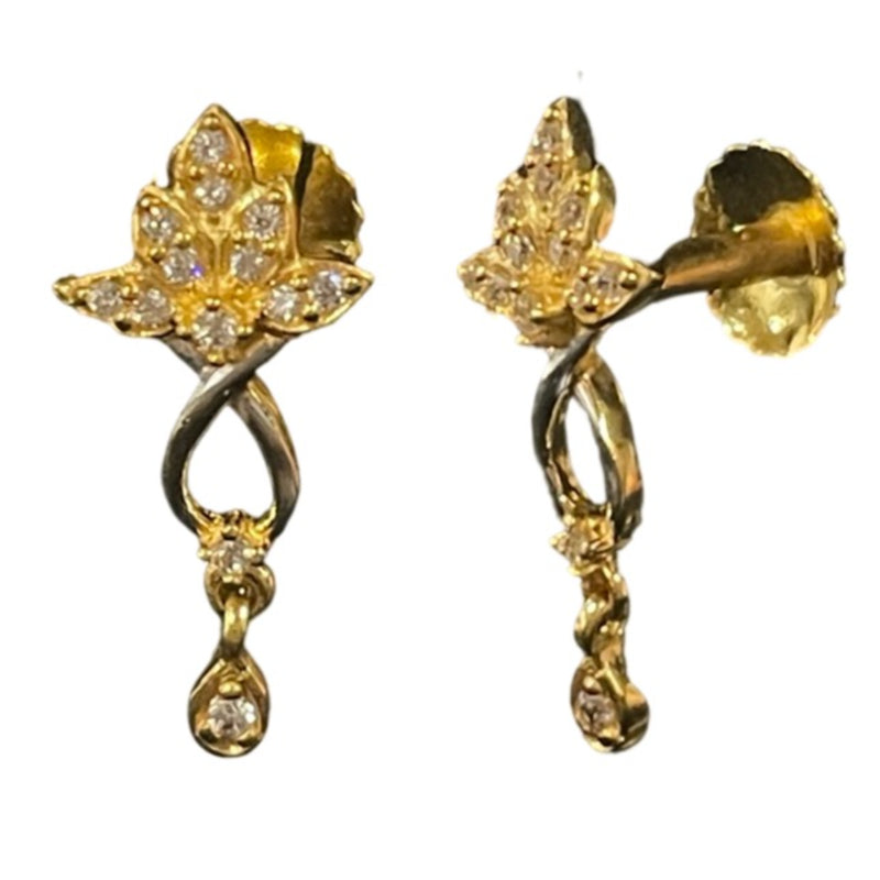 916 Twenty Two Karat (22K) Studded Kids Gold Earrings -Style
