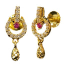 916 Twenty Two Karat (22K) Gold Studded Kids Earrings -Style