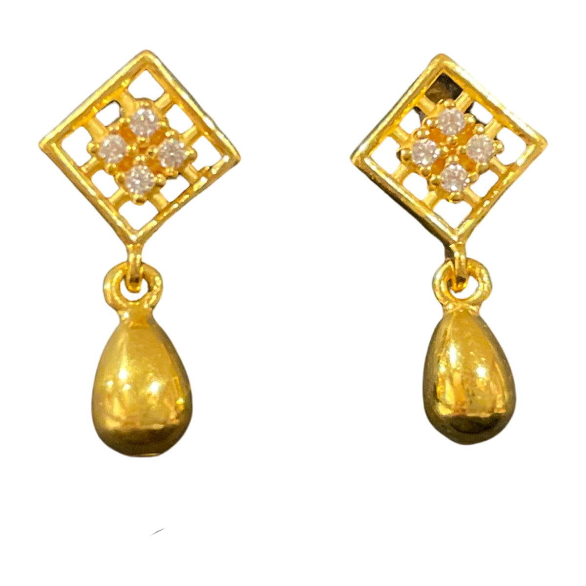 916 Twenty Two Karat (22K) Gold Studded Kids Earrings -Style#12