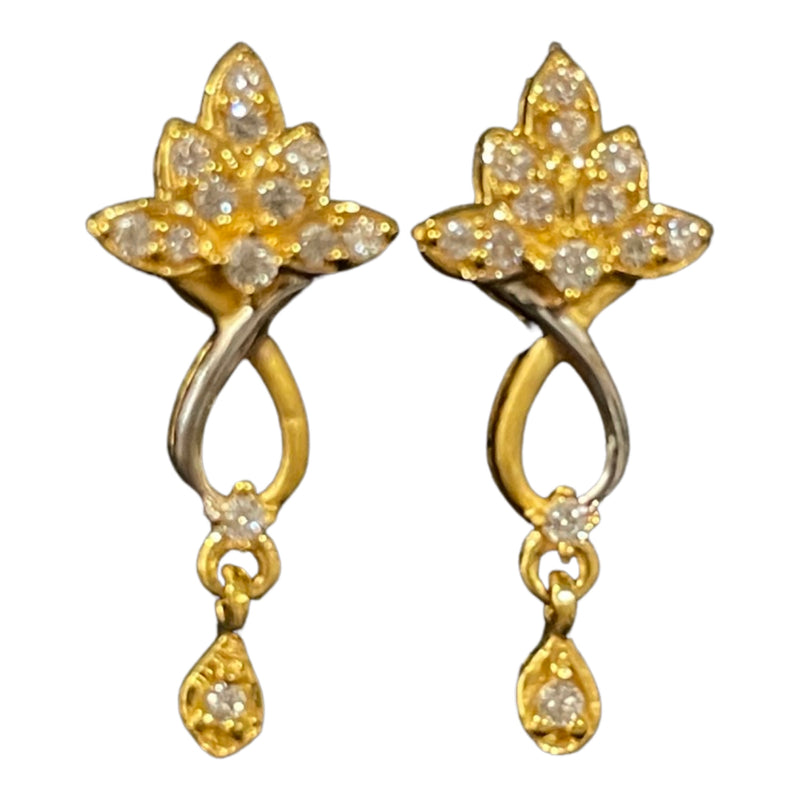 916 Twenty Two Karat (22K) Gold Studded Kids Earrings  -Style