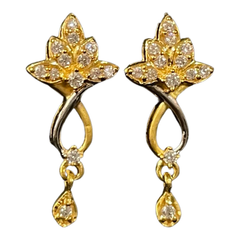 916 Twenty Two Karat (22K) Gold Studded Kids Earrings  -Style
