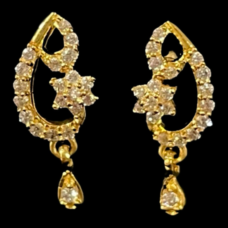 916 Twenty Two Karat (22K) Gold Studded Kids Earrings -Style