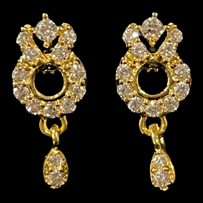 916 Twenty Two Karat (22K) Gold Studded Kids Earrings -Style