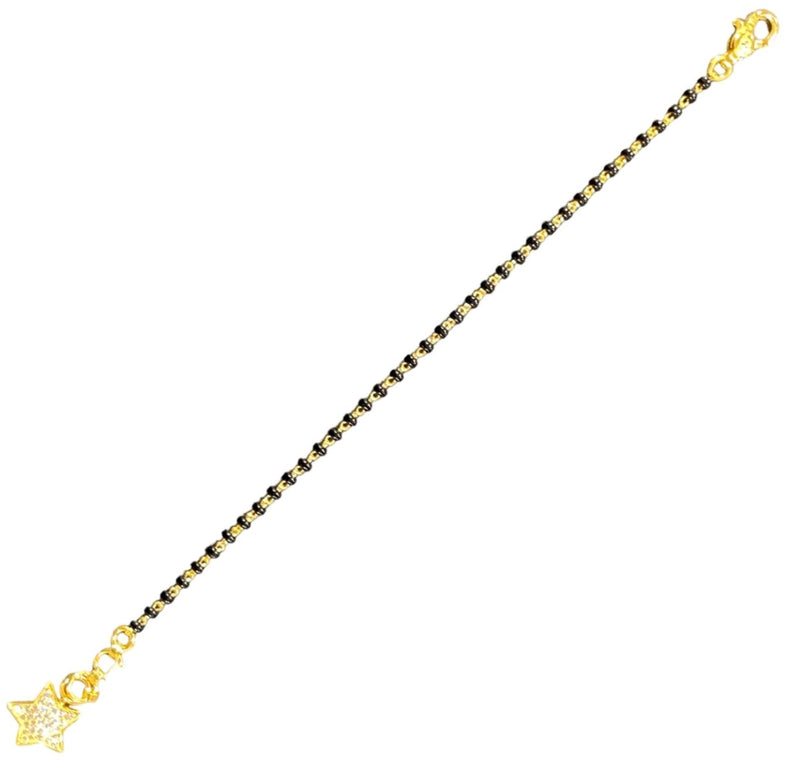 916 Twenty Two Karat (22K) Gold Black Beads Kids 5.0-inch Najariya - Style