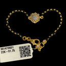 916 Twenty Two Karat (22K) Gold Black Beads Kids 5.0-inch Najariya - Style