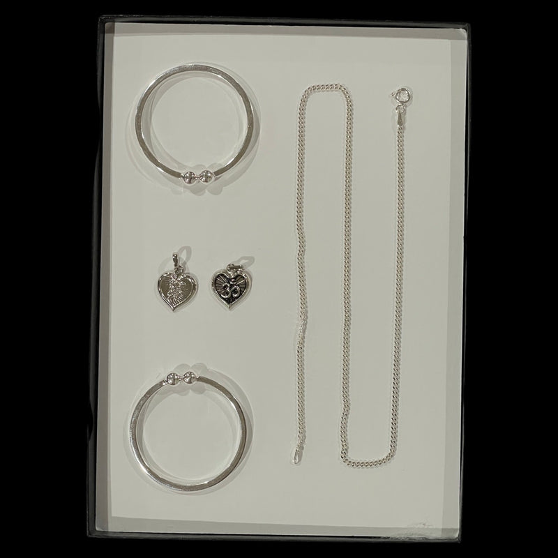 925 Sterling Silver New Born Kid Gift Set - Box
