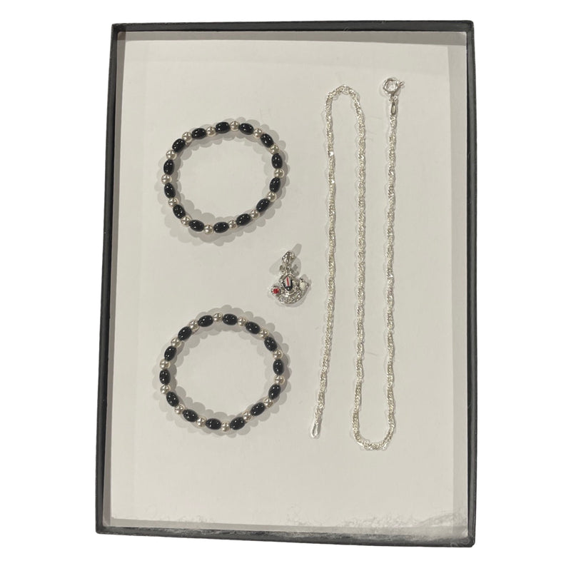 925 Sterling Silver Traditional Indian New Born Kid Gift Set - Box