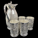 925 Sterling Silver Hallmarked 850ml Water Pitcher & 200ml Four Tumbler Set