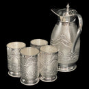 925 Sterling Silver Hallmarked 850ml Water Pitcher & 200ml Four Tumbler Set