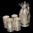 925 Sterling Silver Hallmarked 850ml Water Pitcher & 200ml Four Tumbler Set